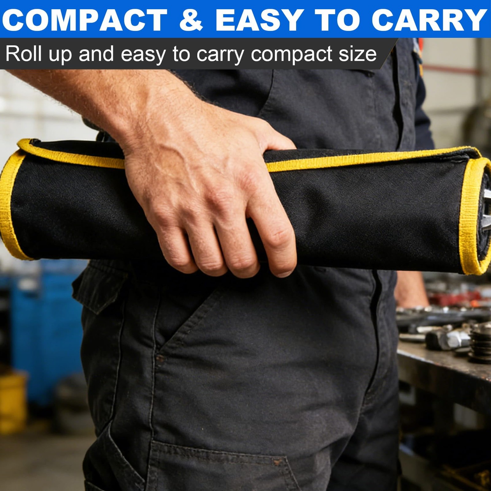 SAE 13 SAE Wrench Roll Up Pouch – Tool Roll – 13 Pockets 1/4-1 IN
