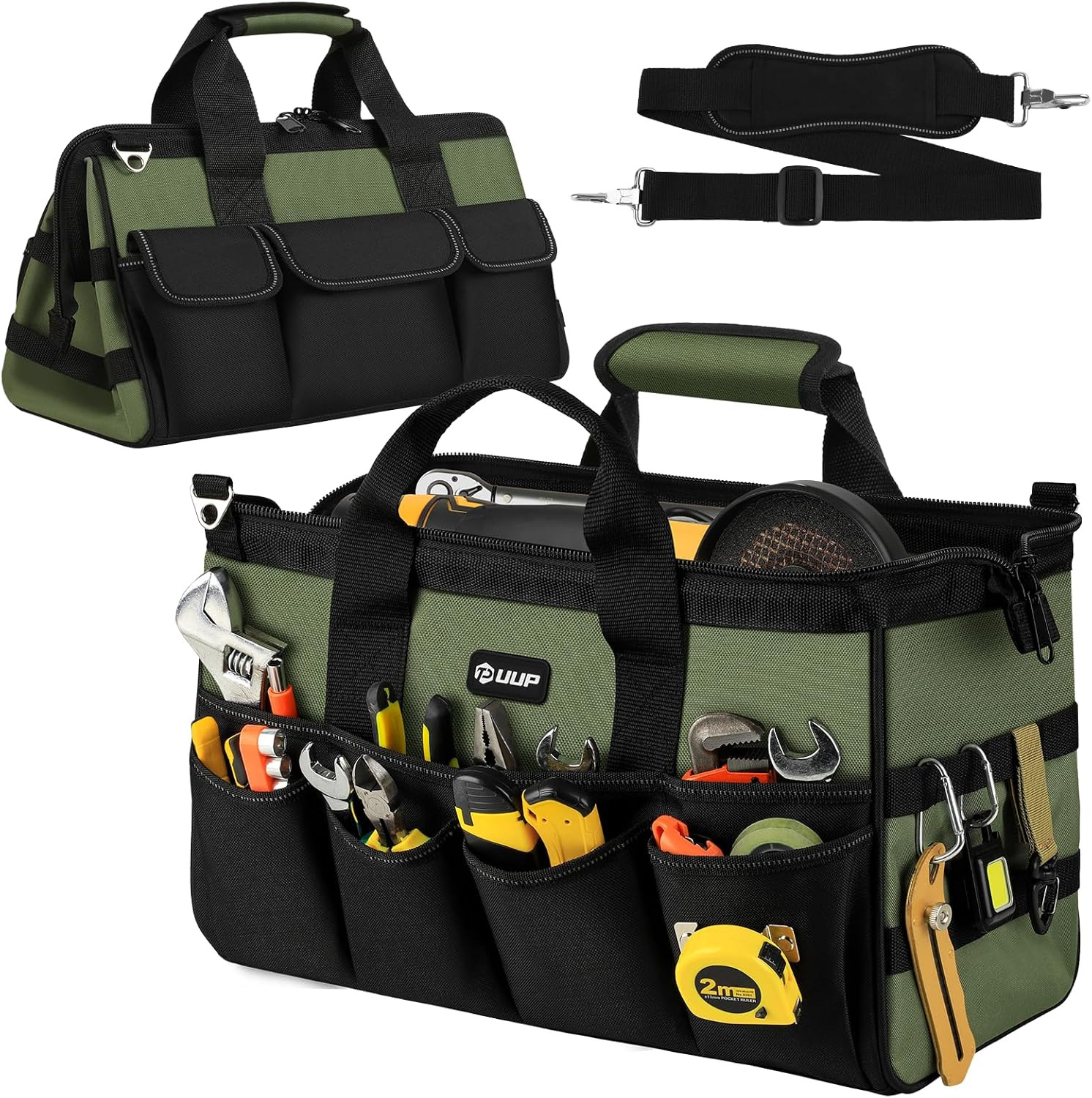 18-Inch Large Tool Bag, 16-Pocket Portable Tool Box Organizer Storage, Heavy Dut