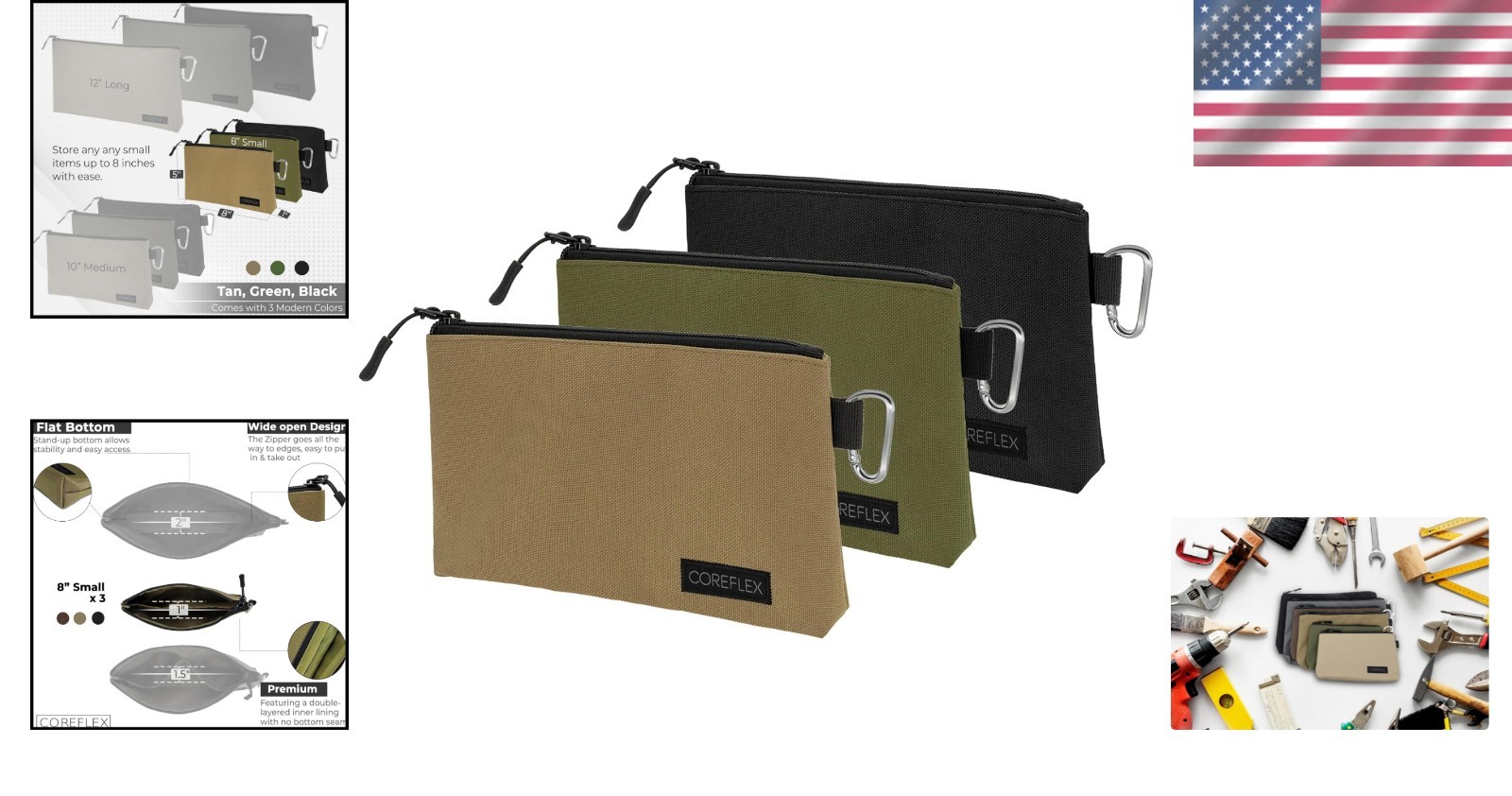 Durable Canvas Tool Pouch Set – Versatile Organizer for Tools and Accessories