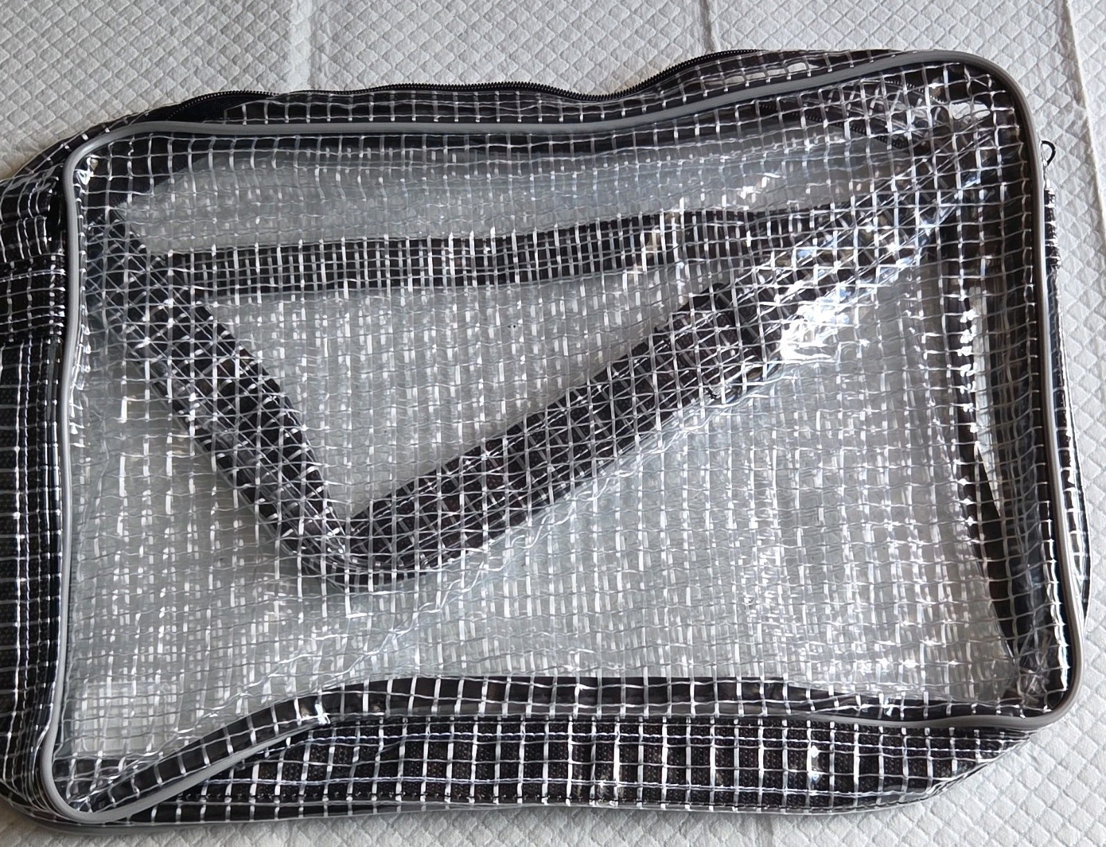 Octopus Cleanroom Tool Bag Large Clear/Black Plastic Zipper w/Handle 422.065