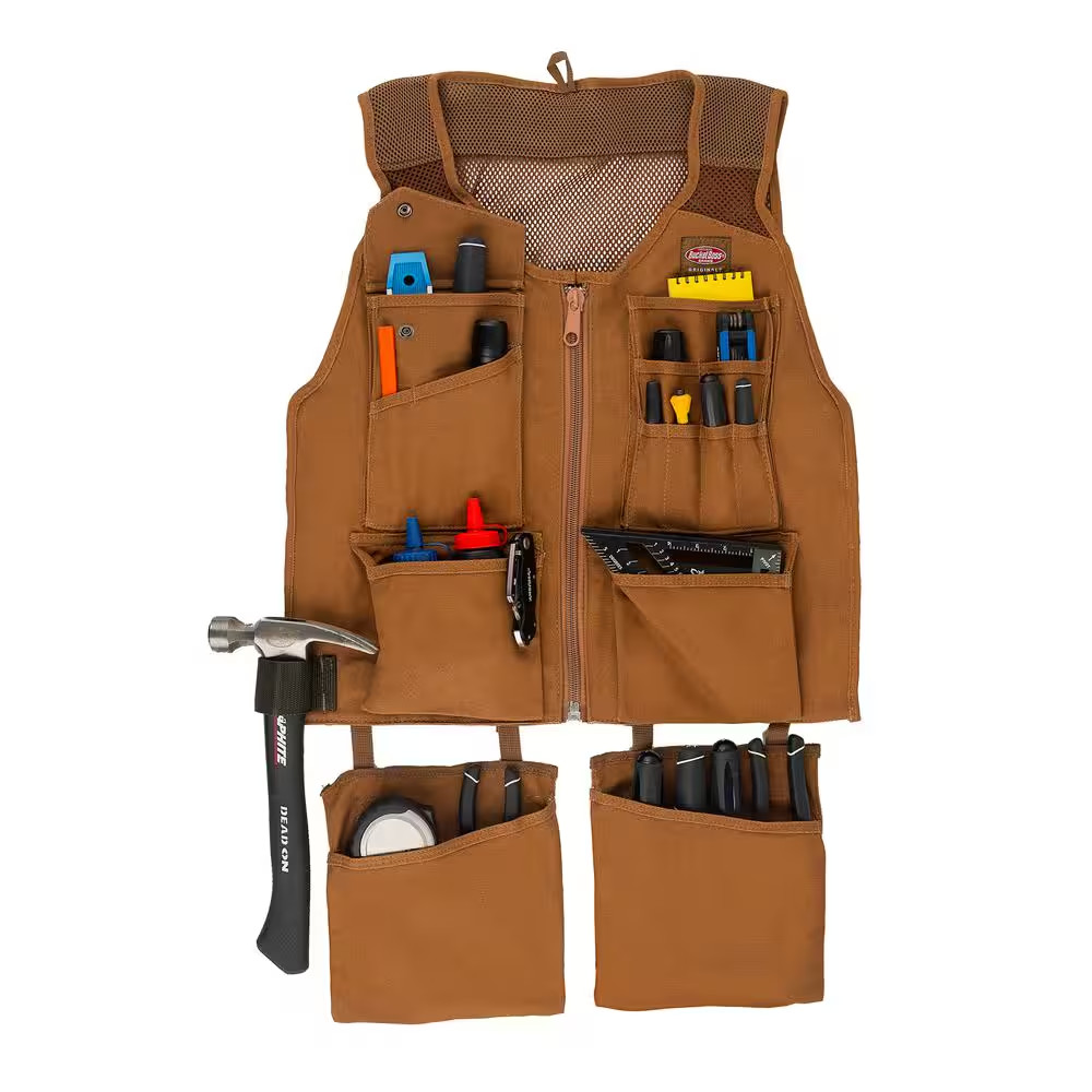 14-Pocket Canvas Tool Work Apron (Large/Extra-Large)