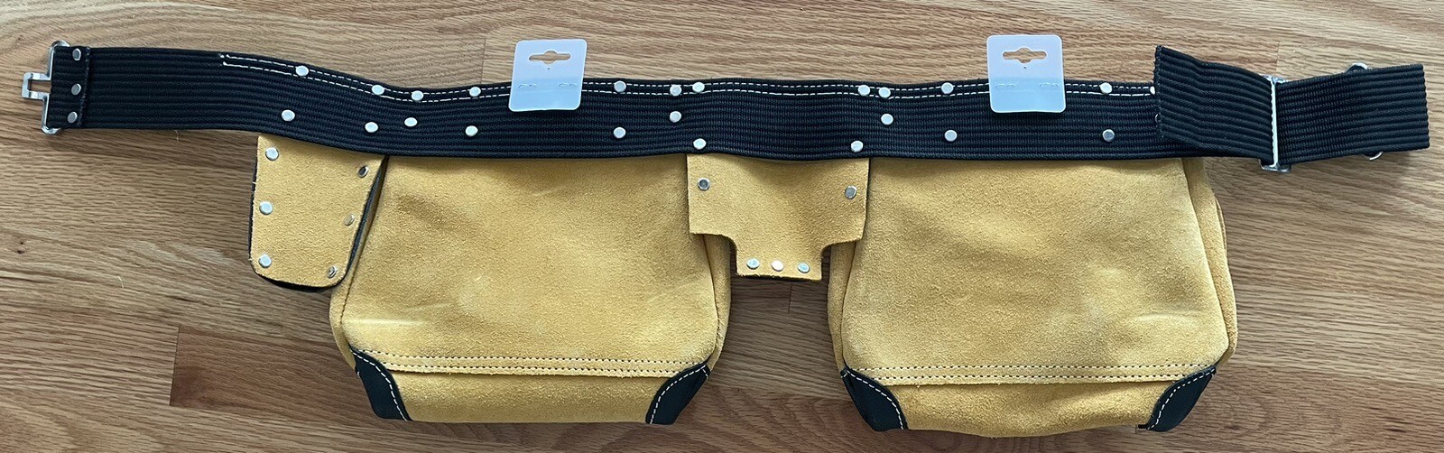 Style N Craft Full Grain Leather Tool Belt Style #93428 Yellow and Black NEW