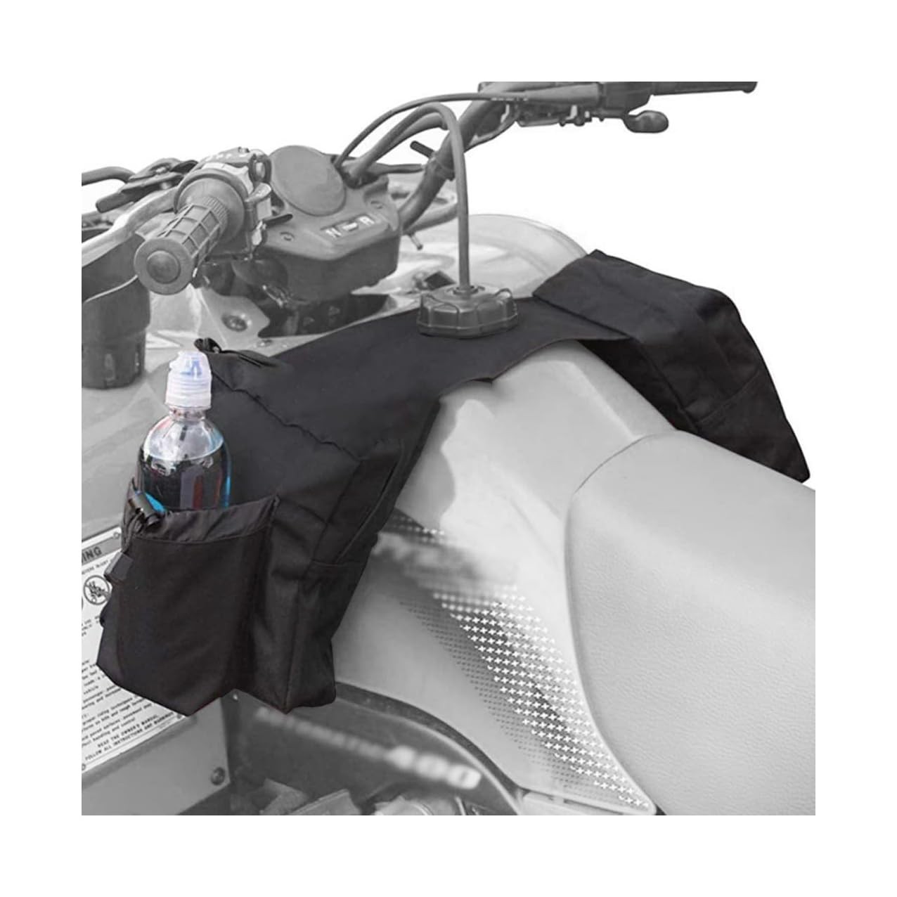 ATV Tank Top Bag Waterproof Storage Saddlebag w/ Drink Pocket Black