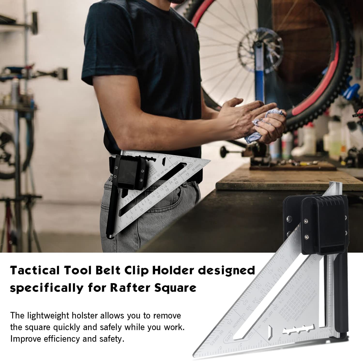 Rafter Square Belt Clip Bidirectional EDC Tool Holster Holder For 7 Inch