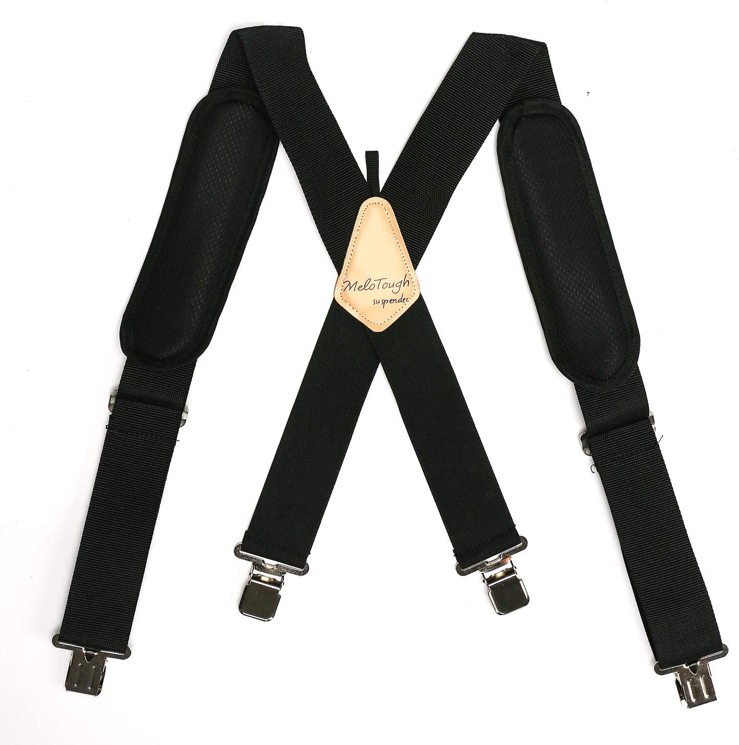MELOTOUGH Padded Tool Belt Work Suspenders with Super Strong Clip