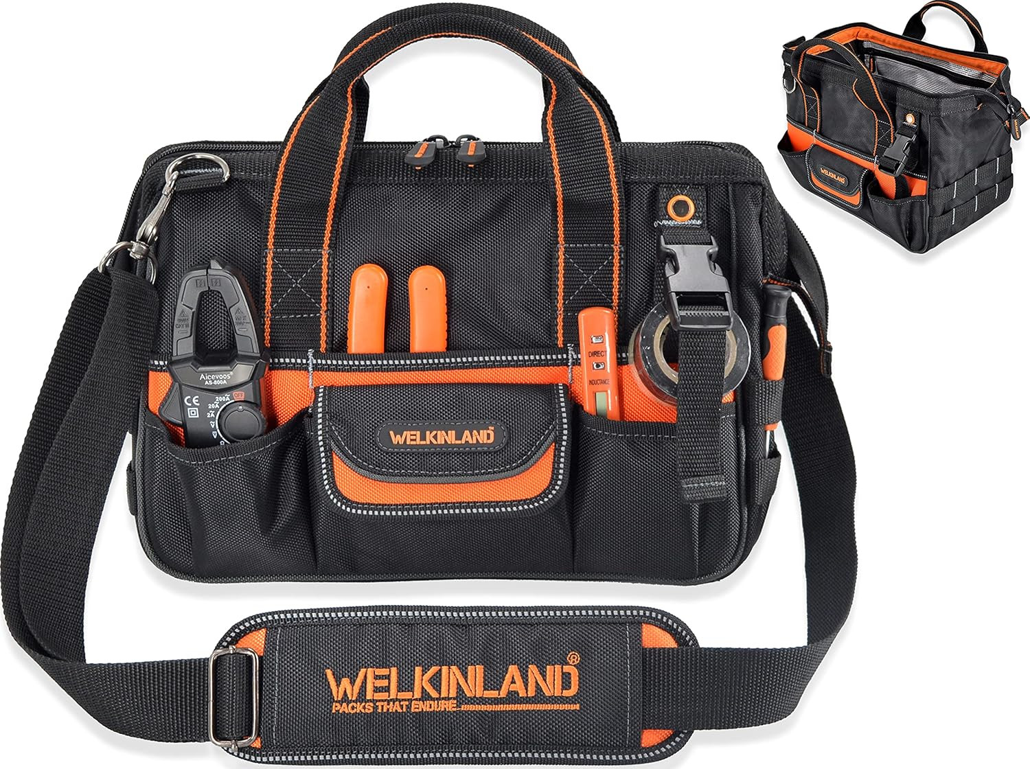 WELKINLAND 13-Inch Small Tool Carrier, Electrician’S Organizer, HVAC Tech’S Bag,