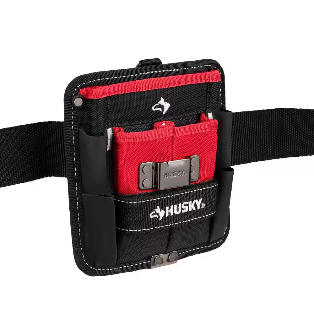 2 In. Quick Release Work Tool Belt with 7 In. 3-Pocket Clip on Tool Belt Pouch