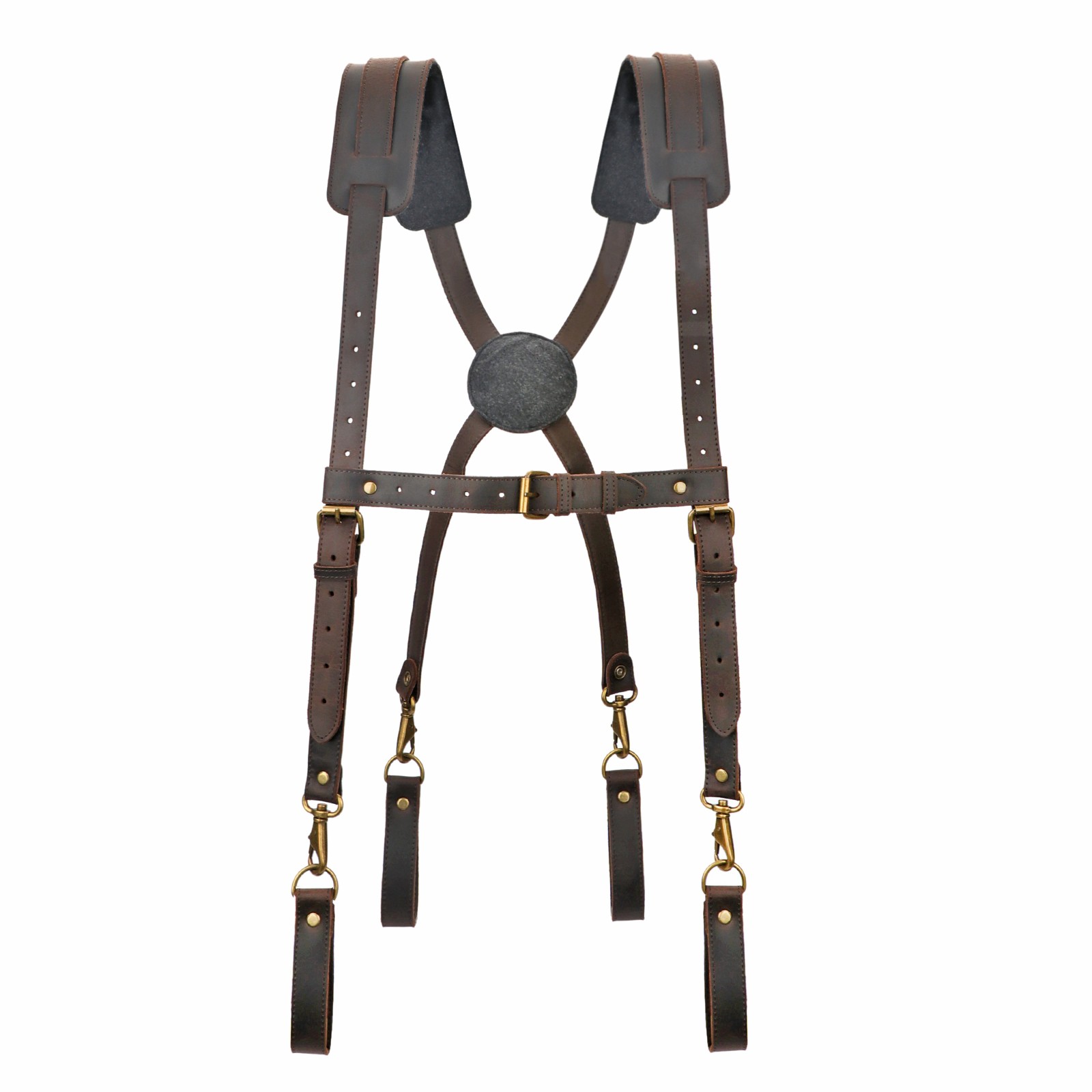 Tourbon Tool Belt Harness Suspenders Carpenter Workshop Rig Belt Canvas/Leather