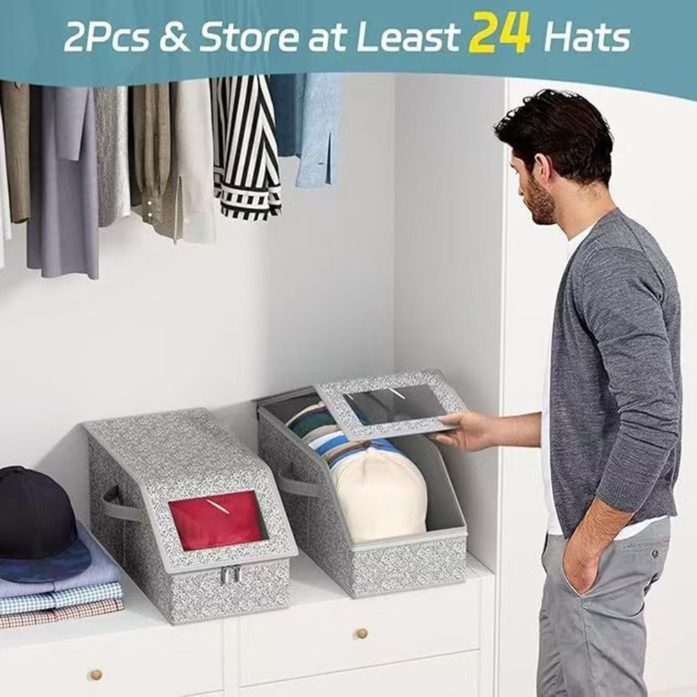 Home Organization Baseball Hat Organizer Hat Container Space-Saving Design