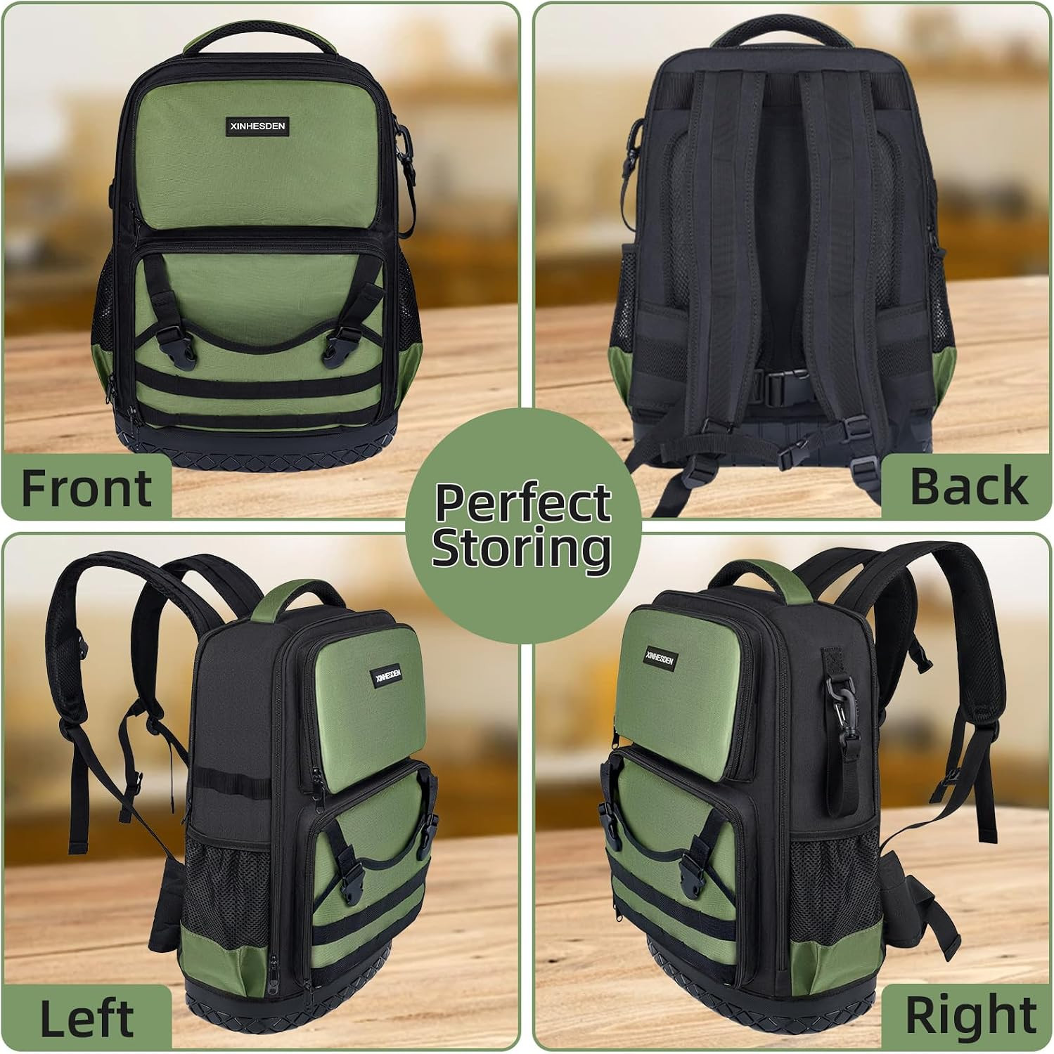 Tool Backpack Heavy Duty, Tool Bag Backpack for Men, Large Empty Toolbag Organiz
