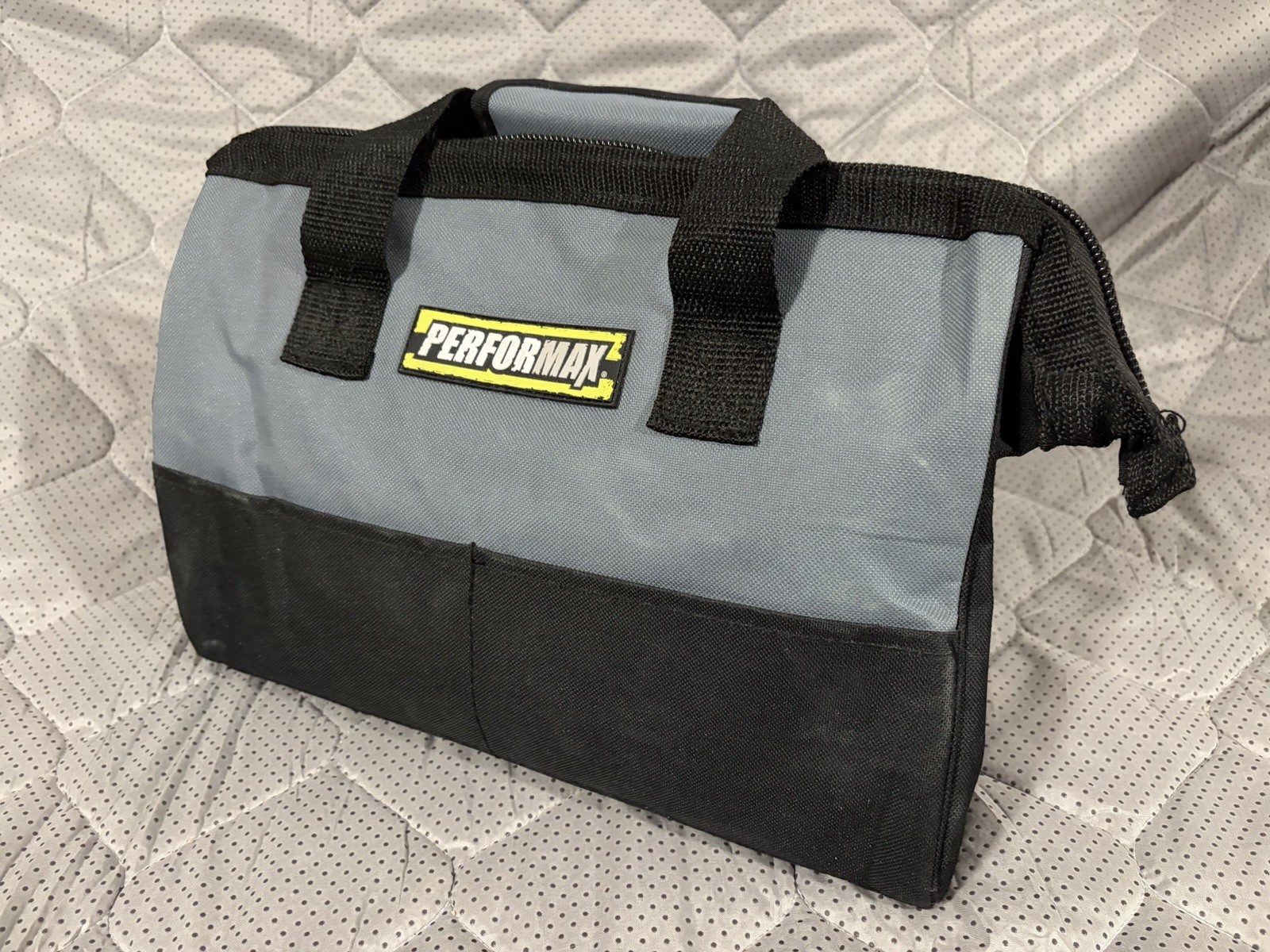 Performax Tool Bag Small Gray Black Soft Sided Zipper Tool Tote Drill Bag