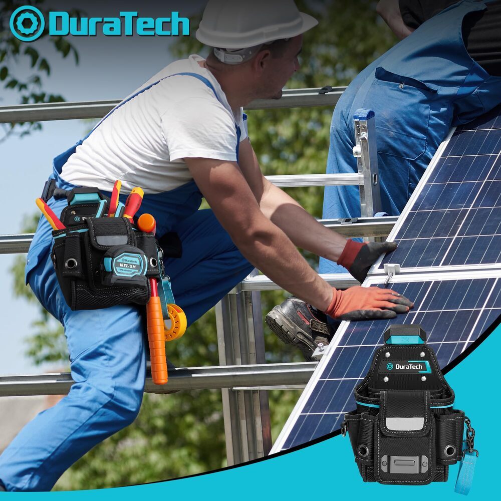 DuraTech Electrician Tool Pouch Expandable Belt Clip Pocket Quick Release Buckle