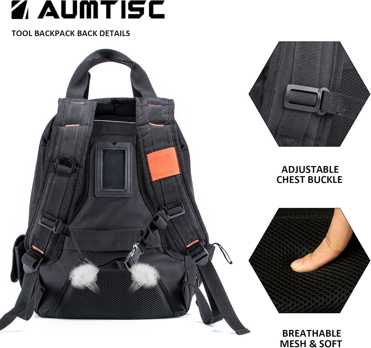 Heavy-Duty Tool Backpack for Electricians – 49 Pocket Organizer, Water-Resistant