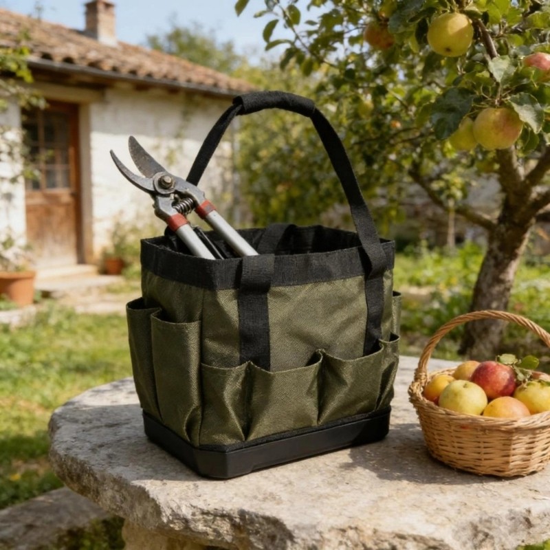 Durability Fabric Tool Bag With Reinforced Plastic Base Handle Box For Repair