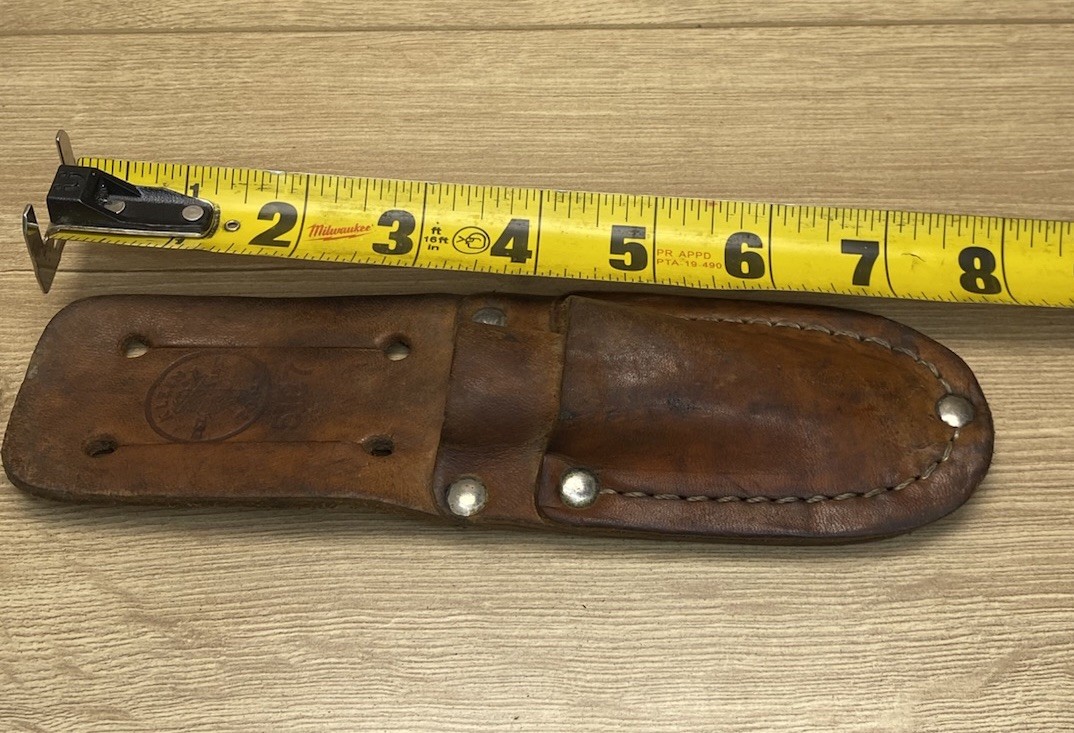 Vintage Klein Tools 5187 Brown Leather Electrician Scissors & Knife Holder USA