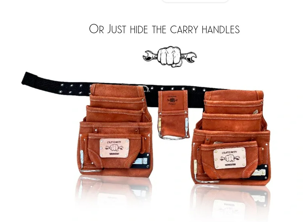 Heavy Duty Roofer, Framer, and Carpenter Tool Belt | Suede Leather | Durable