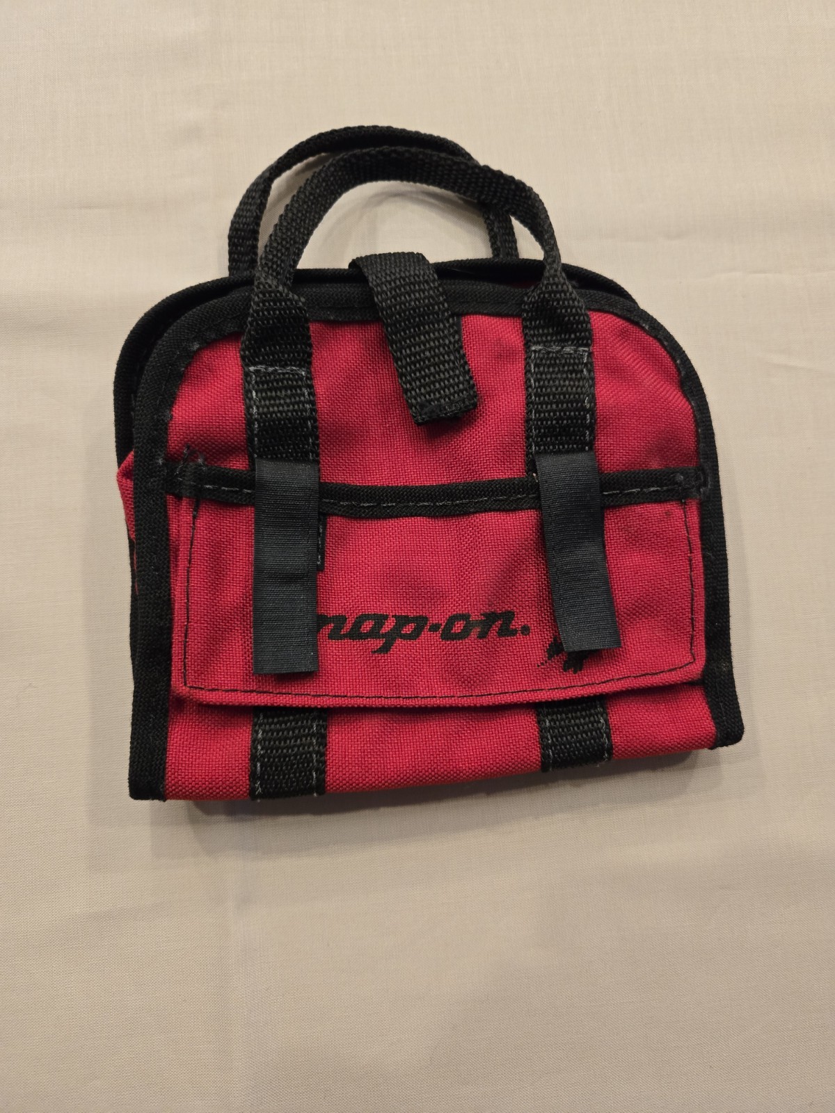 Snap-on Mini Red & Black Fabric Tool Bag / Pouch with Handle, 1 Item