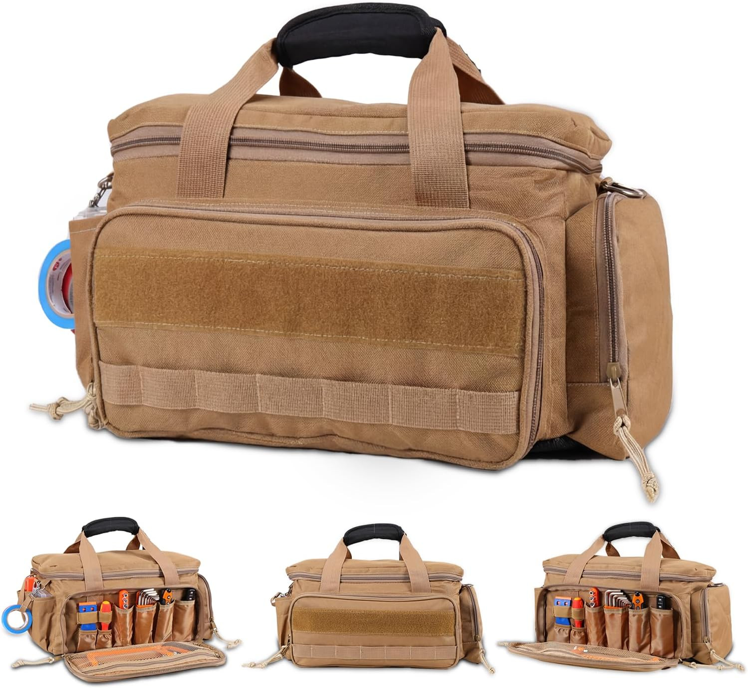 14-Inch Heavy Duty Tool Bags for Men, Tactical Tool Bag with Anti-Friction Botto