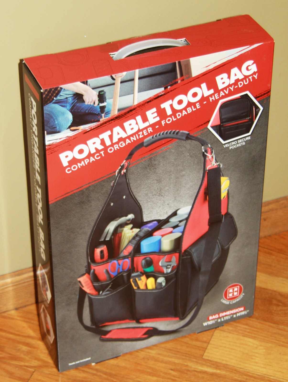 Portable Tool Bag organizer foldable heavy duty 10.5″ x 11.5″ 19.5″ new in box