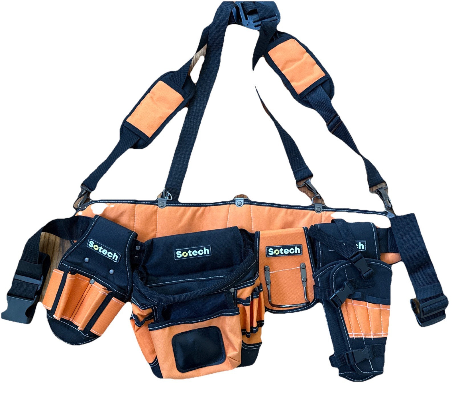 S.O.Tech Tool Carrier Belt w/ Harness & Pouches NWOT Orange Tactical Rig