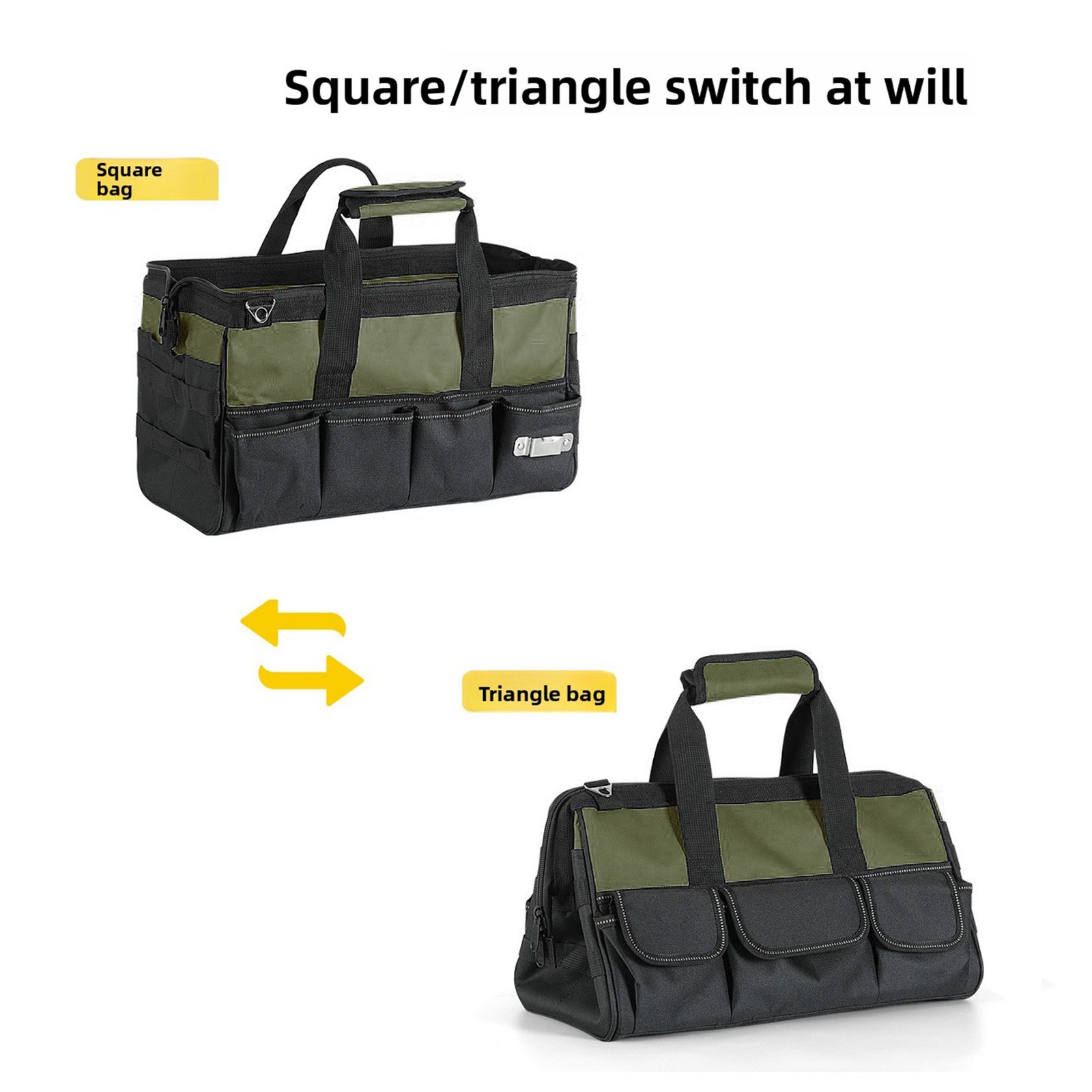 Heavy Tool Bag 15 Inch 25 Pockets Soft Tool Organizer For Electrician Green