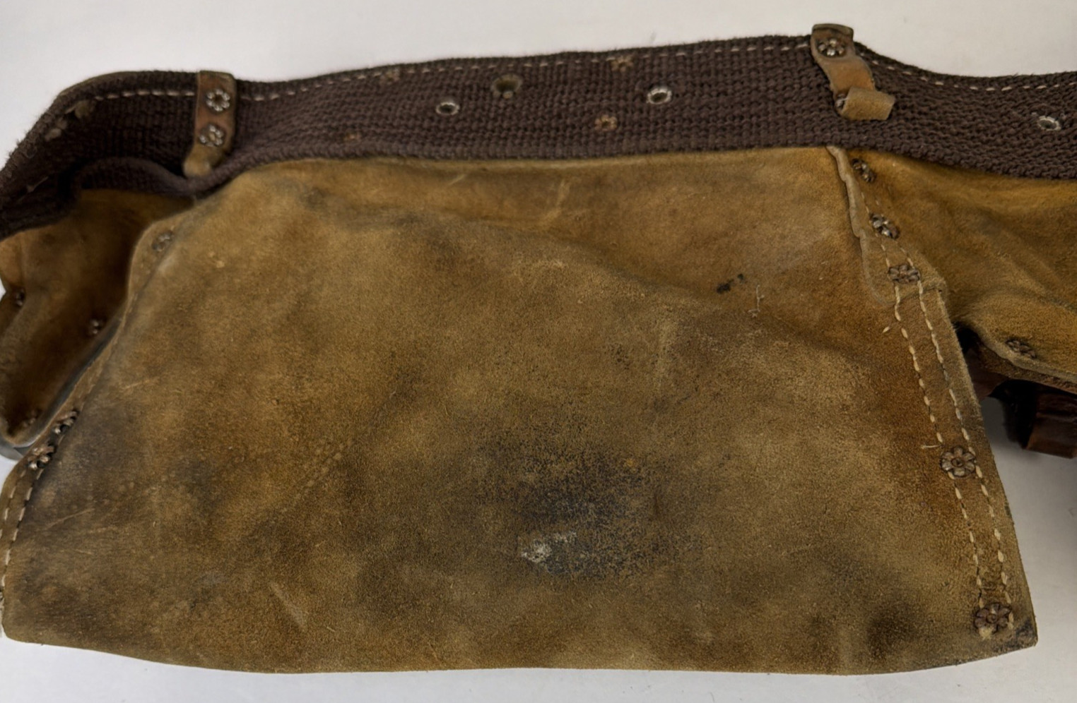 Nicholas Heavy Split Cowhide Tool Belt USA Made Sturdy Vintage Carpenters Belt