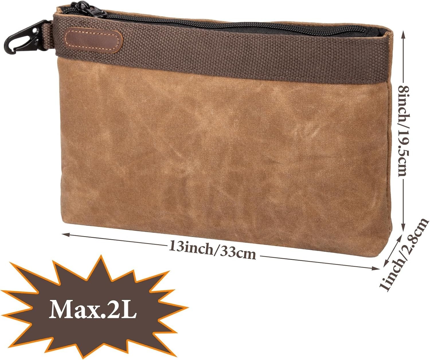 Waxed Canvas Tool Pouches 4 Pack – 11-Inch Heavy-Duty Zipper Tool Bags Set, W…