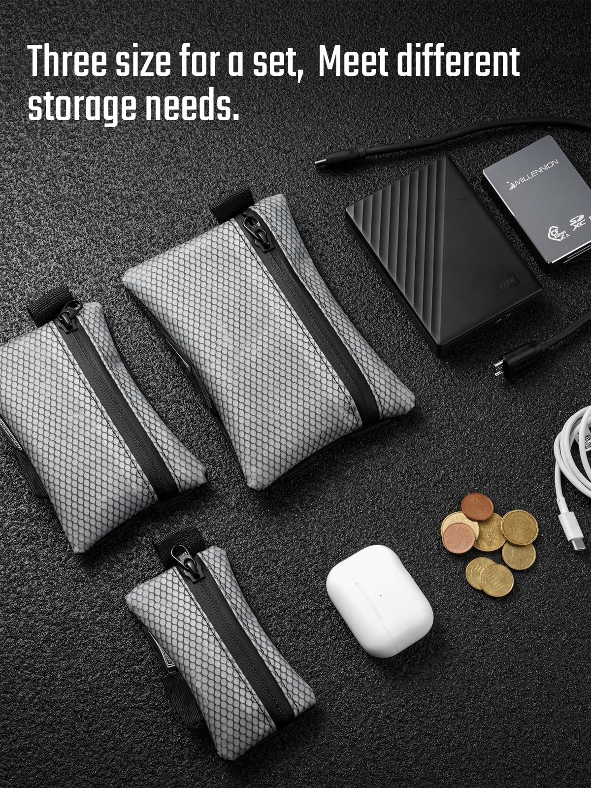 TACTICAL_GEEK Storage A5 EDC Pouch Molle Gadget Pocket Black