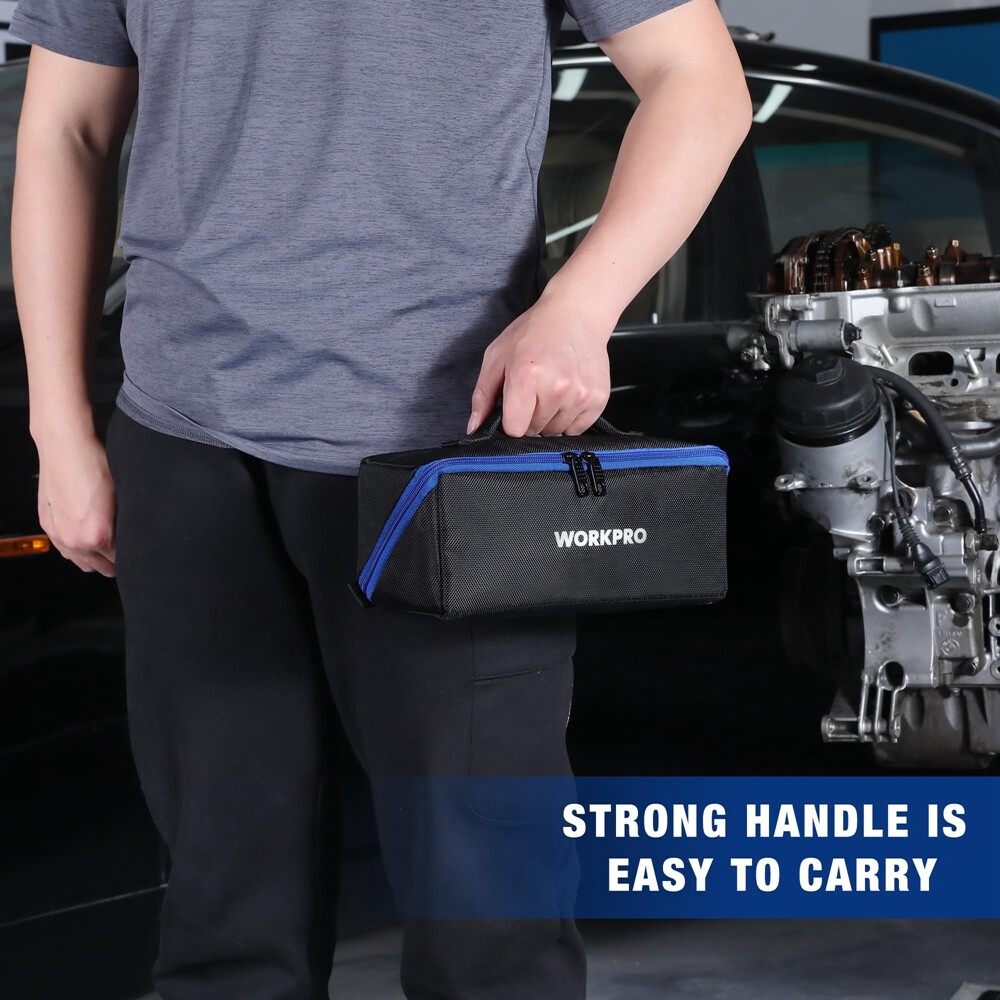 WORKPRO 10″ Heavy Duty Tool Bag Wide Mouth Utility Tool Bag Tool Storage Bag USA
