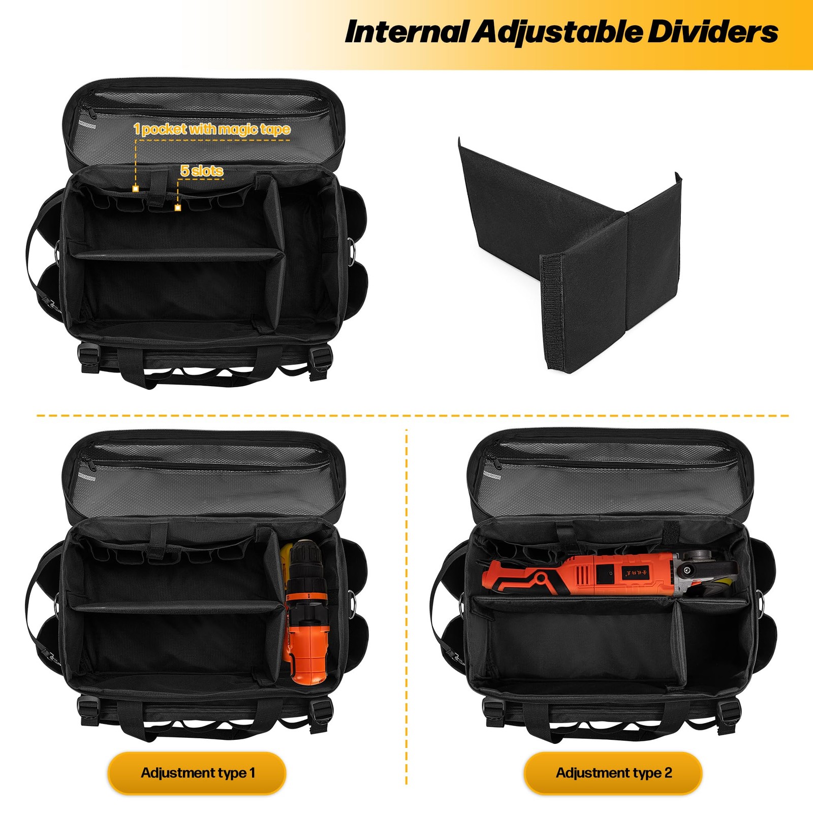 17-Inch Tool Storage Organizer Tactical Range Bag with 3 Tool Pouch