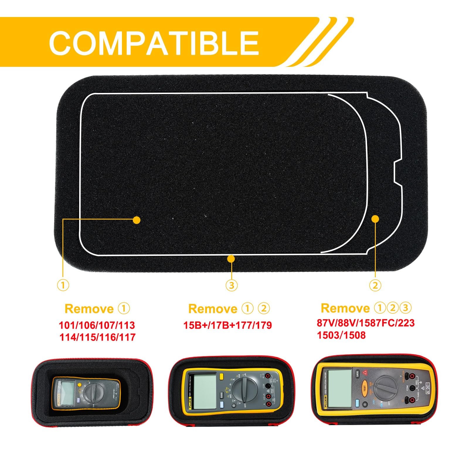 Hard Multimeter Carrying Case Compatible with Fluke, Klein, AstroAI, Kaiweets…