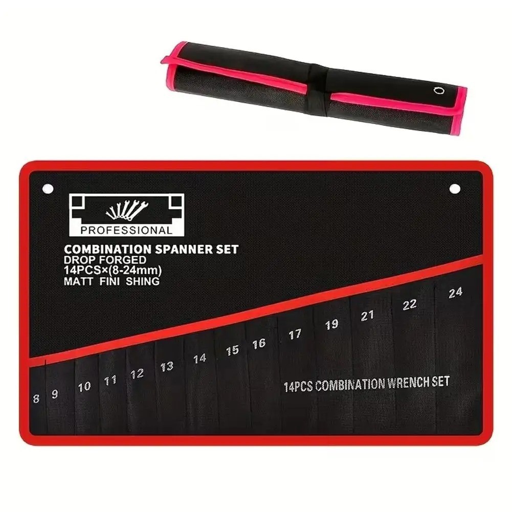 Wrench Roll Organizer 16 Pockets Wrench Pouch Roll up with Water Proof Oxford