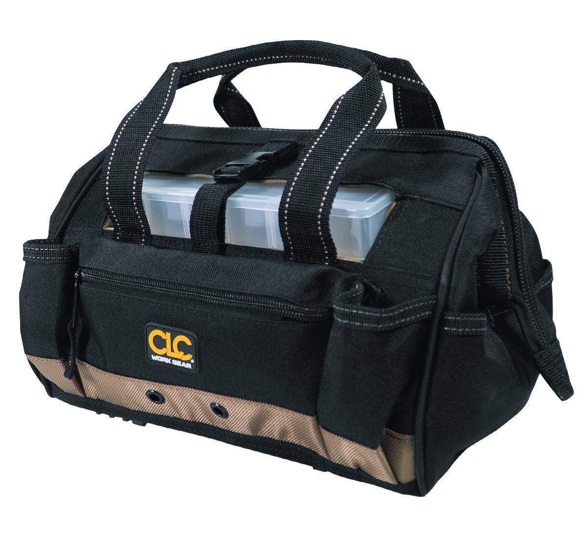 CLC Custom Leathercraft 1533 12 Inch Tote Bag with Top Plastic Tray, 16 Pocket