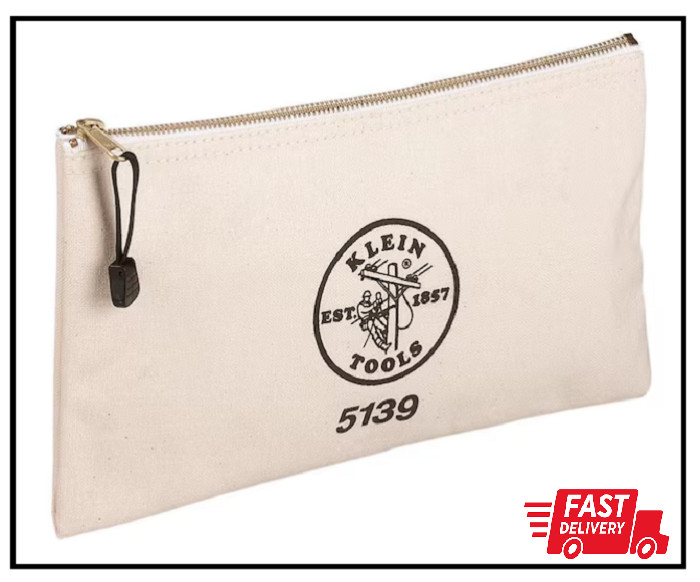 Zipper Bag, Canvas Tool Pouch 12.5 X 7 X 4.25-Inch