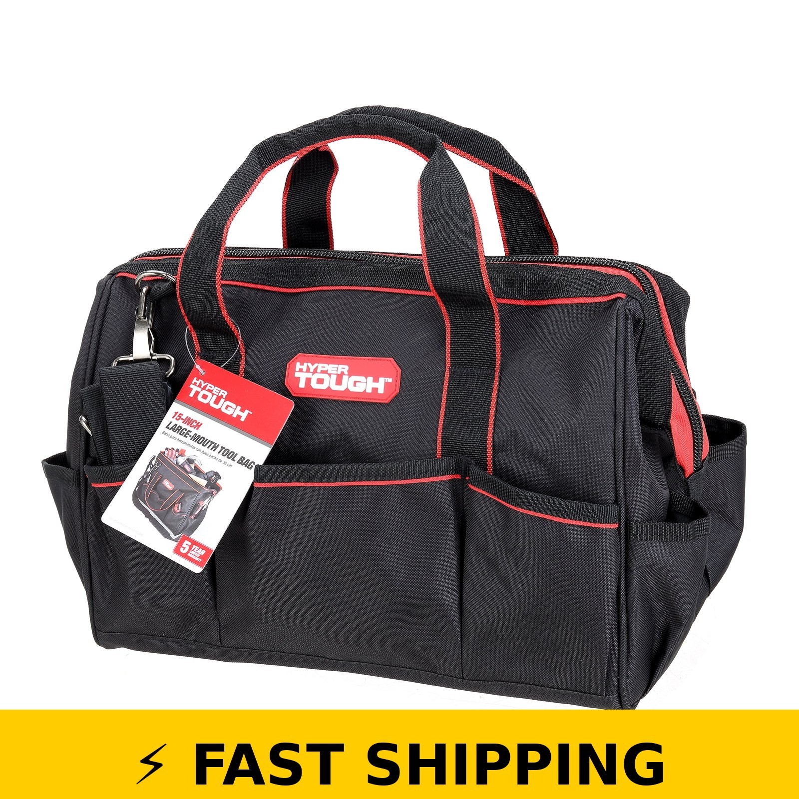 Hyper Tough 15″ Large Mouth Tool Bag
