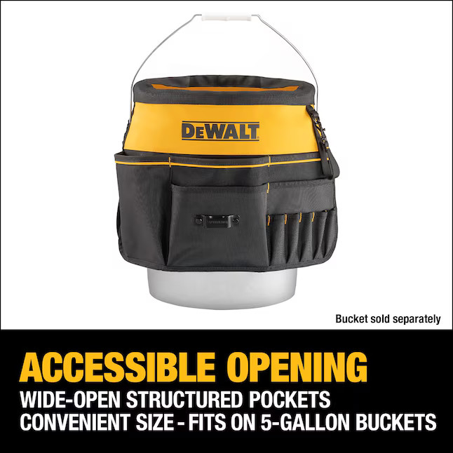 DEWALT Black – Yellow Ballistic nylon 5-gallon bucket organizer