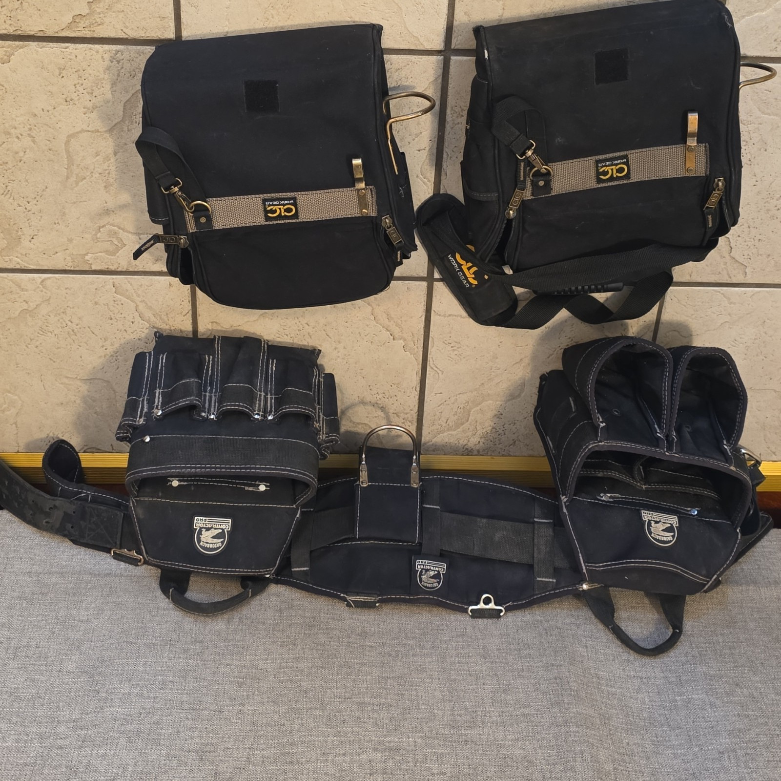 Gatorback Contractor Pro Adjustable Fabric Tool Belt w/ Pouches, Black
