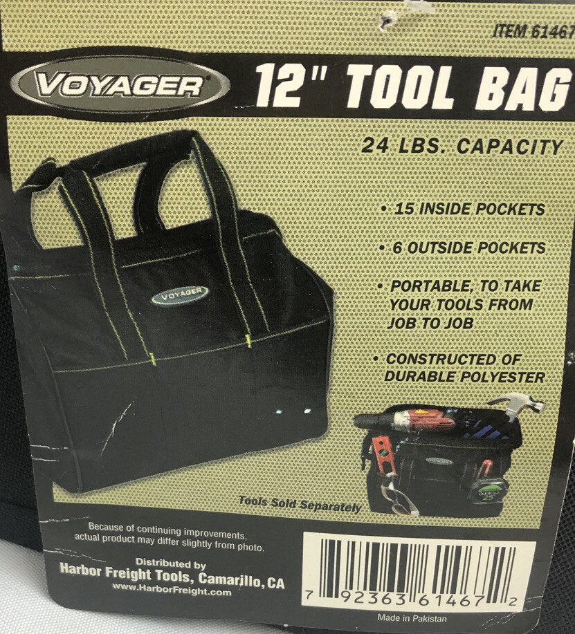 Tool Bag Organizer 24 lbs 21 Pocket In and Out Durable Black Material NWT