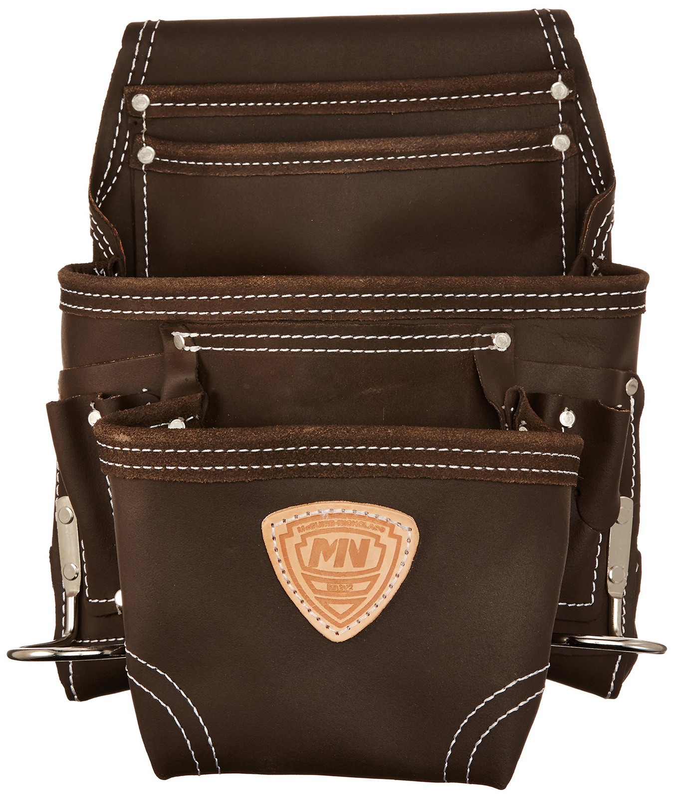 695-E Carpenter’s Tool Rig | Removable 4-Tier Pouch with Dual Metal Hammer Ho…