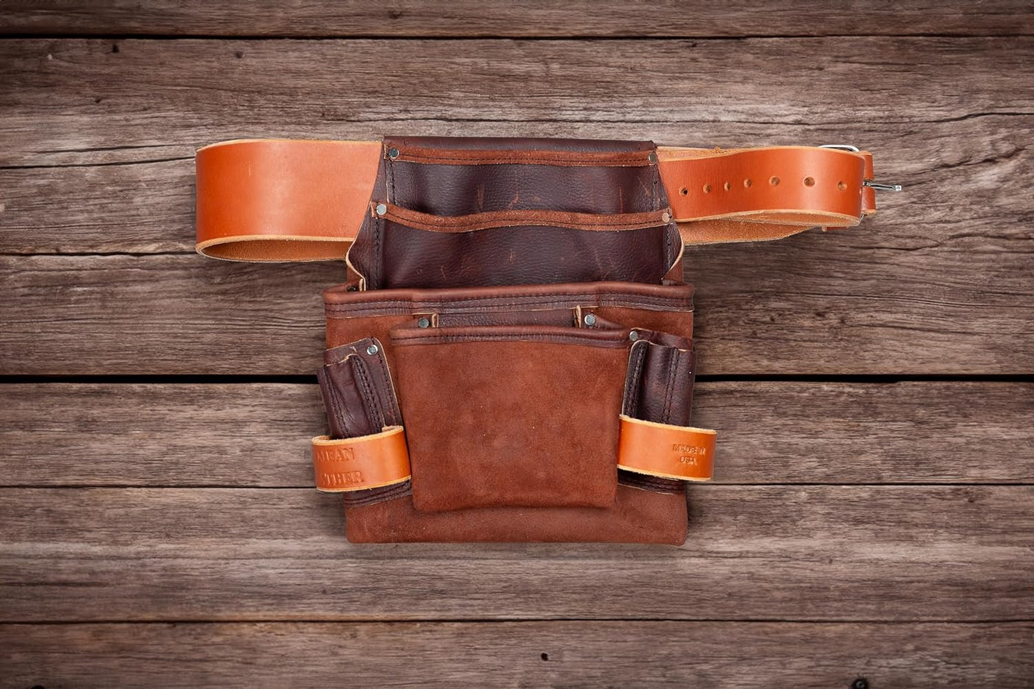 Heavy Duty Tool Pouch – All Leather – Reinforced Seams – Professional Grade