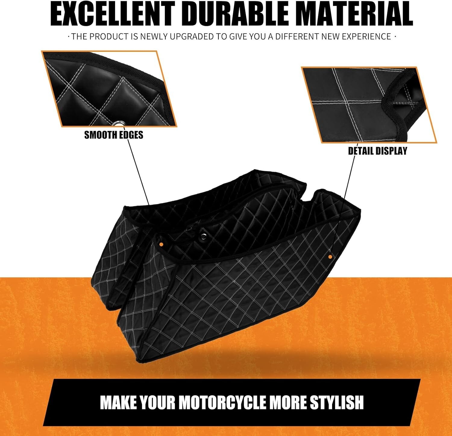Motorcycle Drop-In Saddlebag Liners Non-Stretched Non-Tapered Fits for Harley Fa