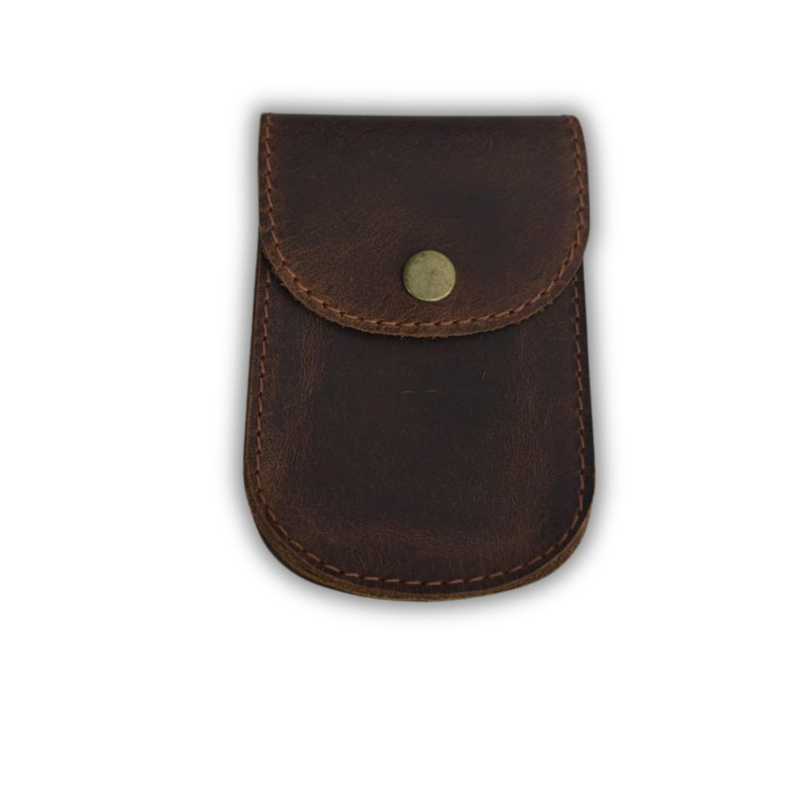 Handmade Leather EDC Pouch – Dark Brown Full Grain Utility Belt Holster for Men