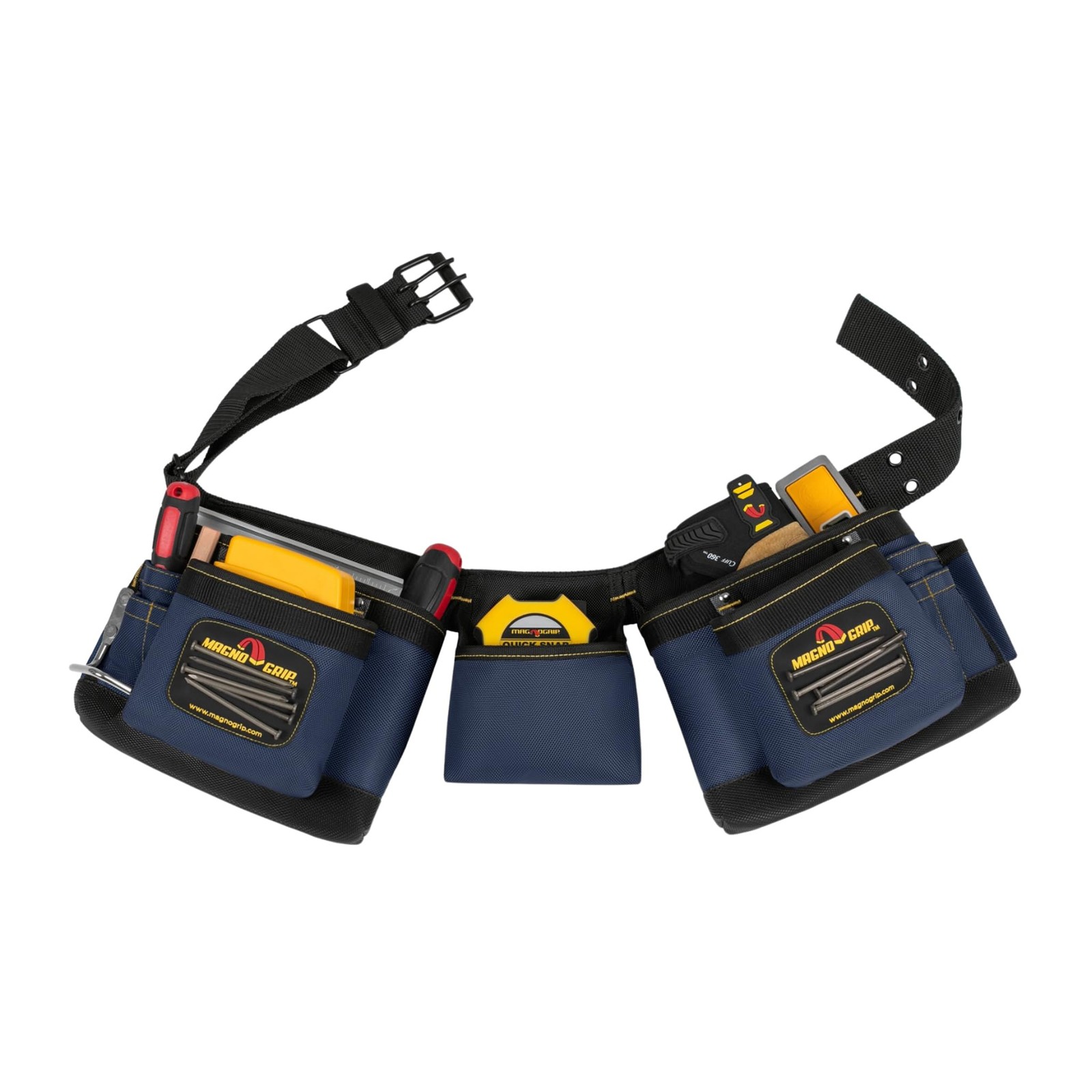 11-Pocket Magnetic Carpenter Tool Belt – Durable 1680D Ballistic Polyester wi…