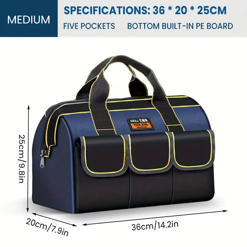 AIRAJ Multifunctional Tool Bags 1680D Oxford Cloth Electrician Wear-Resistant