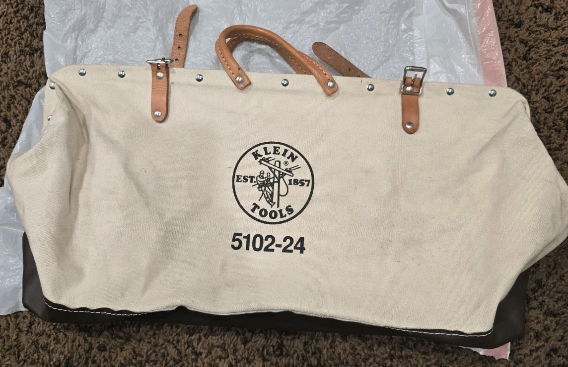 KLEIN TOOLS 5102-24SP Tool Bag,Canvas,General Purpose