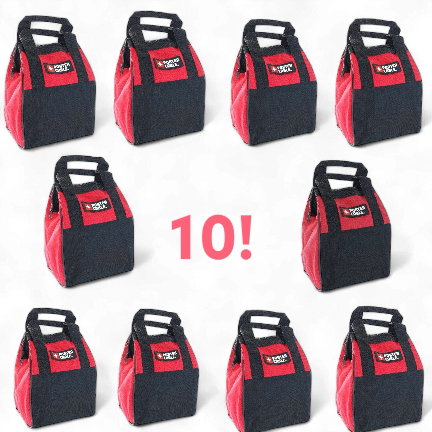 10 PACK Bag Set!! Porter Cable Tool Bags (12” X 9” X 7”) NEW.