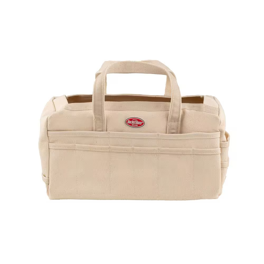 Tool Bag Canvas Heavy Duty 17 Inch Tote with 30 Pockets Waterproof Beige Rigger