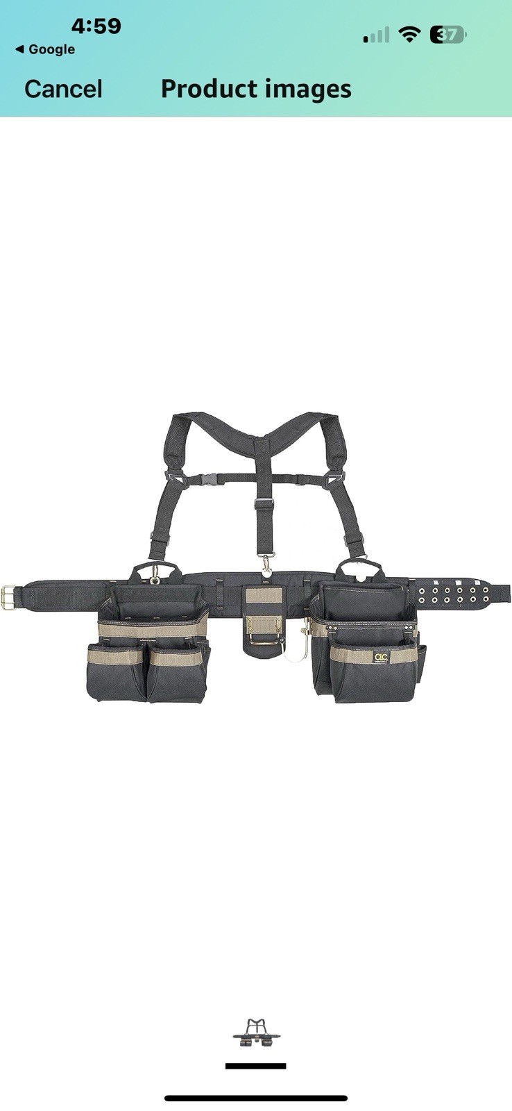 CLC 1614 Professional Carpenters Combo Tool Belt Black 23 Pockets Rugged Work