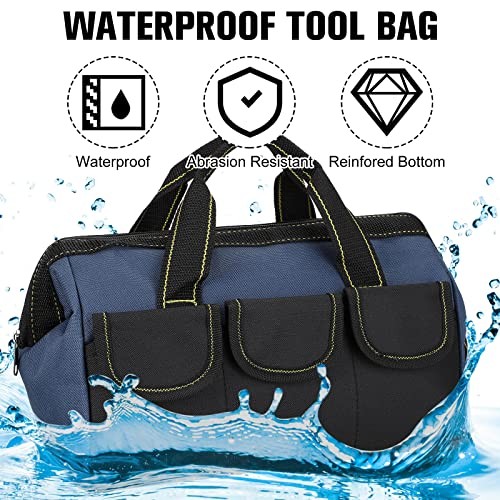 3 Pack Tool Bag for Men with Waterproof Hard 13 Inch Blue, Red, Yellow Classic