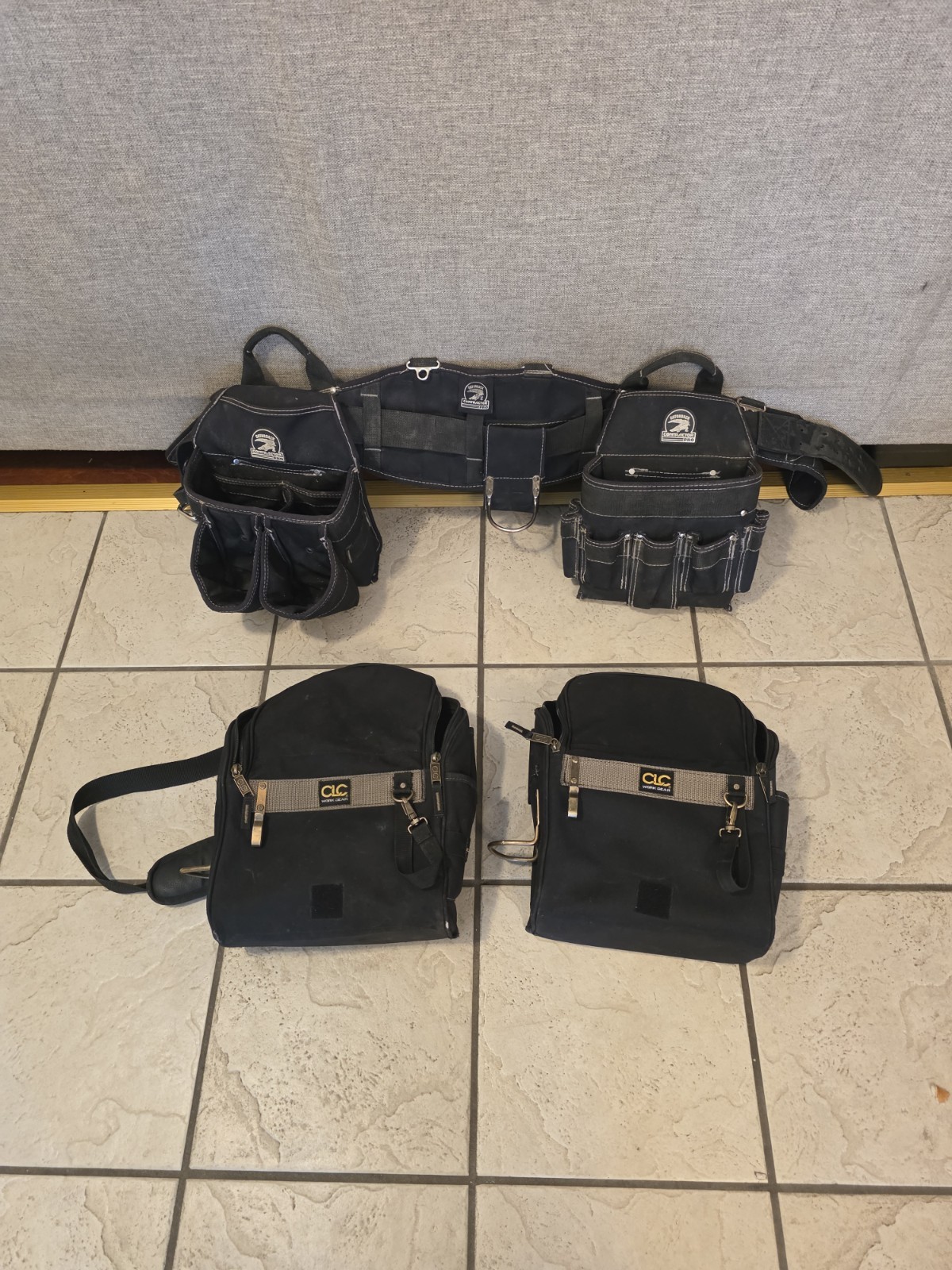 Gatorback Contractor Pro Adjustable Fabric Tool Belt w/ Pouches, Black
